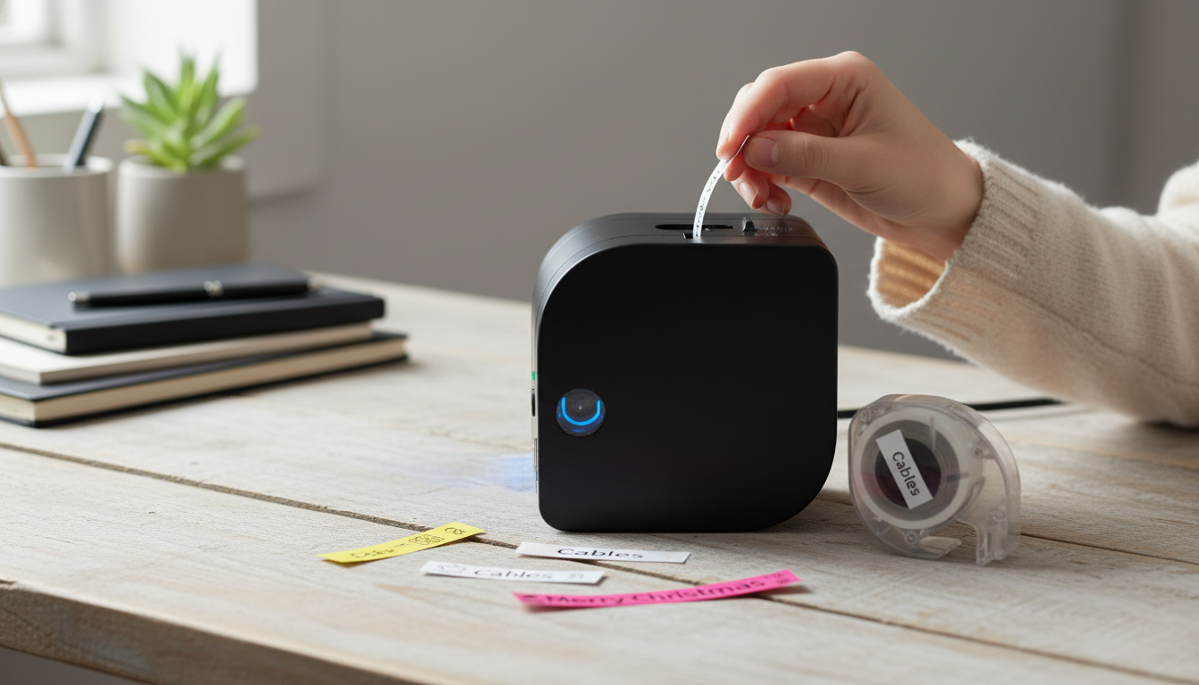 Bluetooth Label Maker with Built-In Cutter for Easy Labels