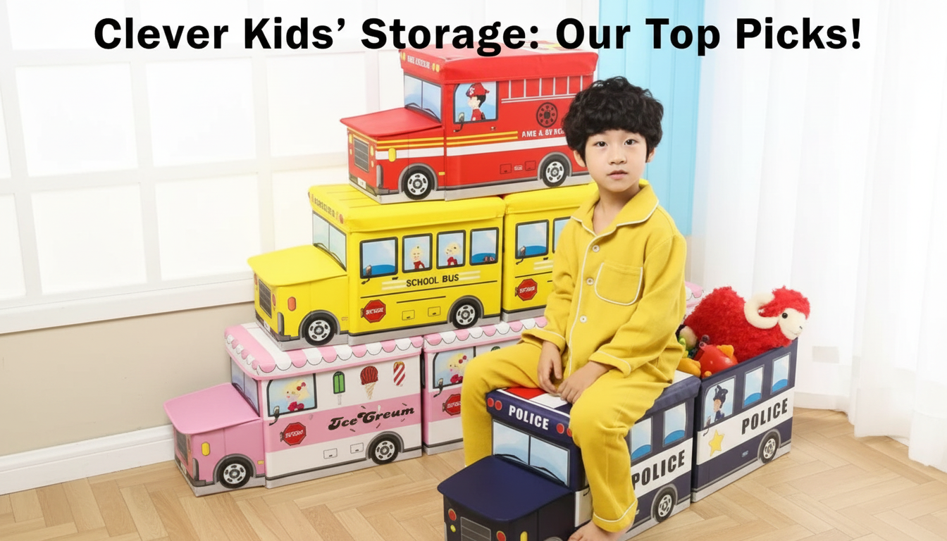Bus-Shaped Kids Storage Box: Easier Toy & Clothes Cleanup
