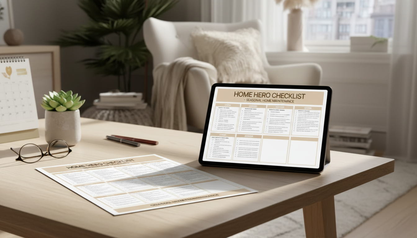 Seasonal Home Maintenance Checklist by Season (Printable)