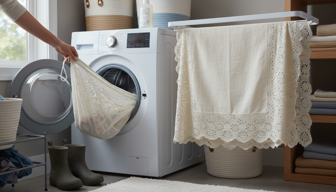 Wash & Dry Cutwork Tablecloths Without Snags