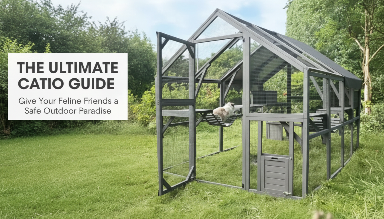 Weatherproof XL Outdoor Cat House with Perch Platforms
