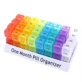 32-Slot Monthly Pill Organizer: Plan a Full Month